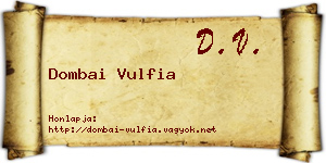Dombai Vulfia névjegykártya